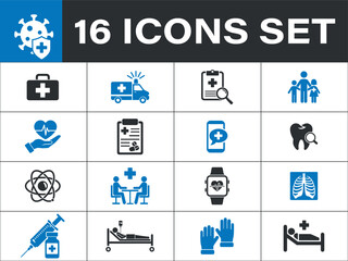 Medical icons set isolated on white background. medical and healthcare icons. Include first aid, 
ambulance, research, family, dental, patient, treatment, health care, medicine, hospital and more