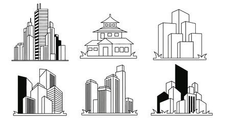 Fototapeta premium Vibrant city skylines and buildings in modern styles