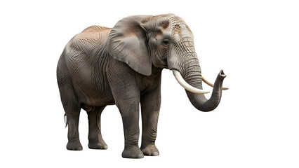 Obraz premium African elephant portrait detailed view isolated on transparent background