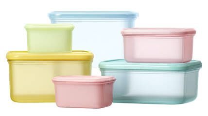 Colorful plastic food assortment with vibrant toy ingredients and detailed textures arranged for playful display isolated on white background.