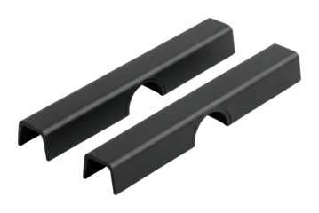 Black metal channel brackets diy installation for workshop tools isolated on transparent background