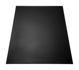 Black matte surface abstract top angle isolated on transparent background
