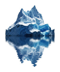 Obraz premium Majestic iceberg reflection arctic ocean nature calm waters isolated on transparent background