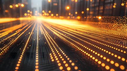 Futuristic digital grid with contrasting grunge texture