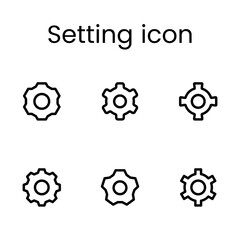 Modern settings icon set featuring gear symbols, configuration tools, system controls and adjustment graphics for web, app and software interface design.