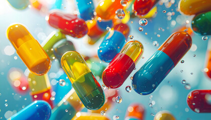 Colorful Capsules - A Visual Feast of Pharmaceutical Variety.