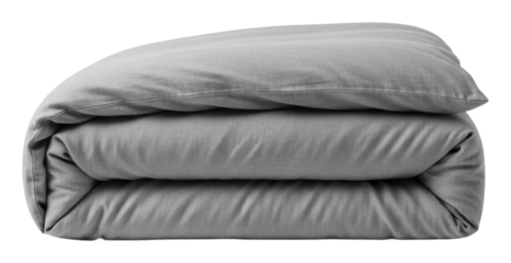 Cozy soft grey blanket home interior textile comfort isolated on transparent background