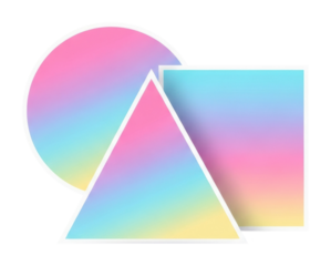 Colorful geometric shapes abstract digital creative aesthetic isolated on transparent background