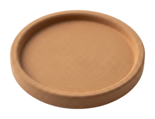 Simple clay plate design home kitchenware minimalist style isolated on transparent background