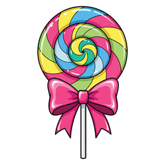 Cartoon illustration of a pink frosted cupcake with cherry on top