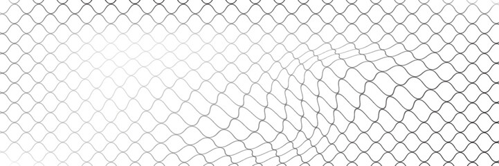 Curved net pattern. Seamless design for sportswear or equipment like soccer goals, volleyball nets, basketball hoops, hockey nets, and athletic gear