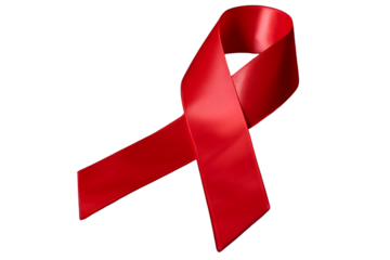 A Red Ribbon Symbol of Awareness and Solidarity on Black Background representing a Cause