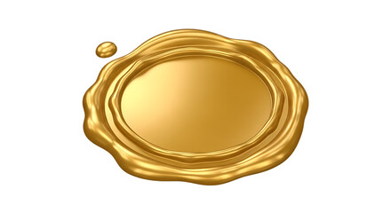 Golden Wax Seal on Black Background Represents Quality Assurance and Authenticity for Documents and Certificates