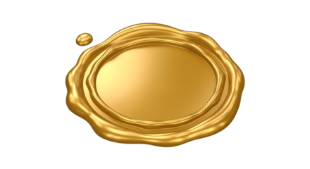 Golden Wax Seal on Black Background Represents Quality Assurance and Authenticity for Documents and Certificates