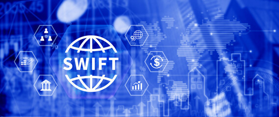 SWIFT. Society for Worldwide Interbank Financial Telecommunications, online payment and financial...