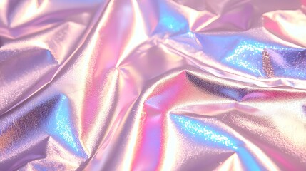 Crumpled digital holographic texture with glitch overlay