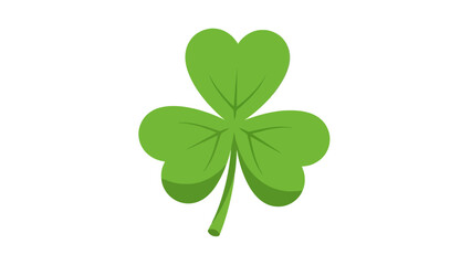 A vibrant green shamrock, a symbol of good luck and Irish heritage, presented on a clean white background, perfect for St. Patrick's Day celebrations