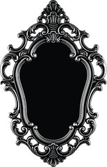Ornate silver frame with vintage details, perfect for portraits or art