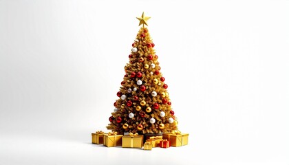 Christmas tree with gifts and decorations