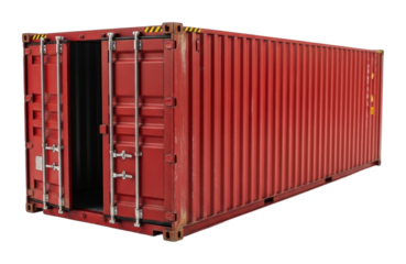 Loading and unloading shipping container warehouse industrial view isolated on transparent background