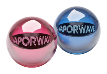 Vaporwave display digital modern aesthetic isolated on transparent background