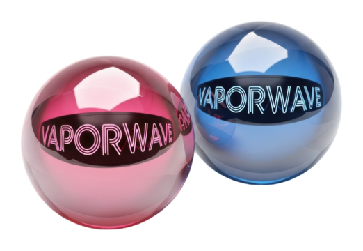 Vaporwave display digital modern aesthetic isolated on transparent background - Powered by Adobe