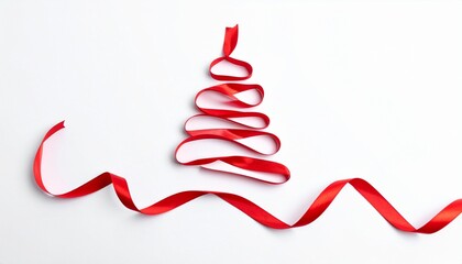 Red ribbon Christmas tree illustration