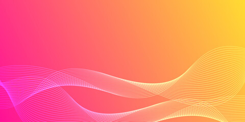 Dynamic abstract background with Modern pink orange gradient wave lines.
