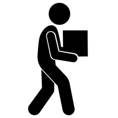 silhouette of a man with box