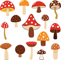 seamless pattern with mushrooms