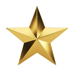 Golden star symbolizing achievement celebration digital isolated on transparent background