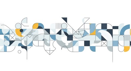 Abstract Geometric Pattern with Dynamic Shapes and Lines.