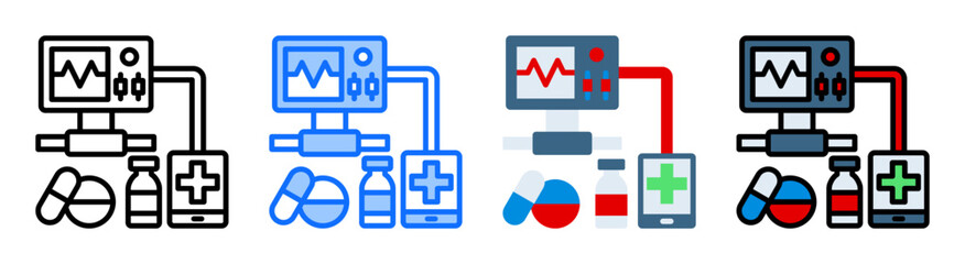 Medical Device Icon Collection Set Multiple Style
