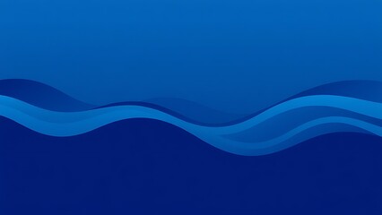 unanimity. Flowing wave patterns in deep blue with elegant curves and smooth gradients, minimalist aquatic scene. travel magazines, destination branding, designed for travel destination branding.