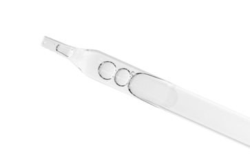 A sample of facial serum or gel or moisturizer with a pipette. Isolated on white