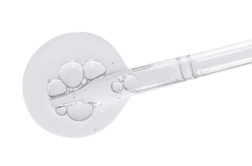 A sample of facial serum or gel or moisturizer with a pipette. Isolated on white