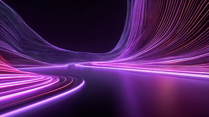 Abstract purple and pink light waves background