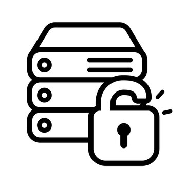 A server stack with an unlocked padlock showing open access, misconfiguration, weak security controls, or exposed systems vulnerable to unauthorized entry and data compromise.