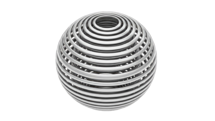 Metallic Sphere Structure Isolated on White