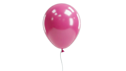 Pink Balloon Floating Isolated on White