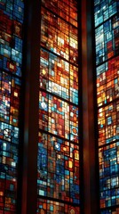 Radiant Stained Glass: A breathtaking display of artistry as sunlight streams through the intricate patterns of a vibrant stained-glass window, evoking a sense of reverence and wonder.