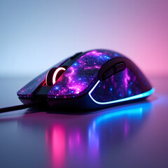 computer mouse on blue background