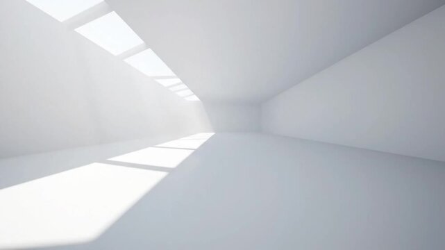 Modern empty white room with natural light