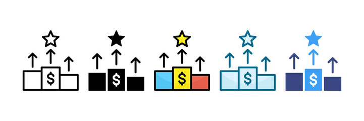 Competitive Advantage Icon Set Multiple Style Collection