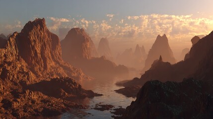 Panoramic view of majestic Padar Island during magnificent sunset. - ai