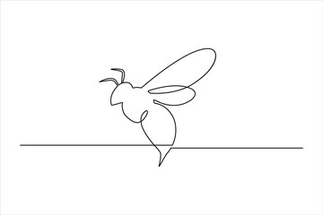 One-line art, simple honeybee graphic style