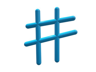 Modern abstract hashtag icon with smooth rounded edges and a purple-to-blue gradient design. Minimal, creative and clean symbol suitable for social media branding, digital marketing used