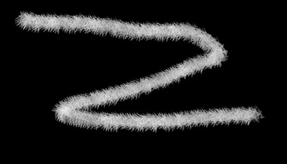 ligne blanche ondulé et texturer sur fond noir.