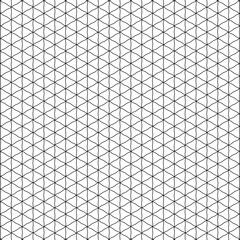 A monochromatic and intricate geometric pattern forming a repeating triangular grid, creating a seamless abstract background ideal for modern design, architectural blueprints, and digital concepts