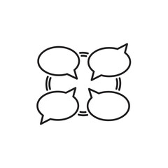 Four Speech Bubbles Arranged in a Circle.